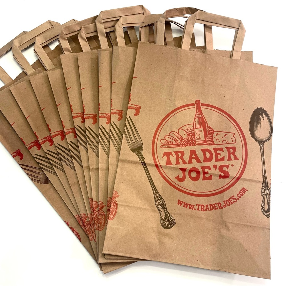 Trader Joe's Brown Paper Grocery Bags Set of 10